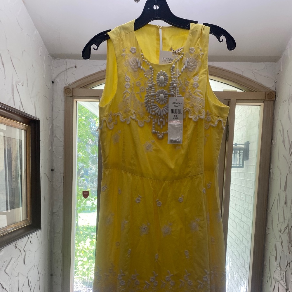 Charming yellow beaded designer dress
